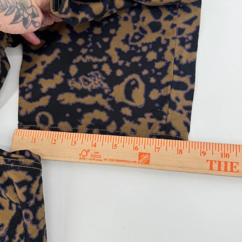 Vans Mens Baggy Tapered Elastic Waist Pants Brown Black‎ Abstract Print Size M